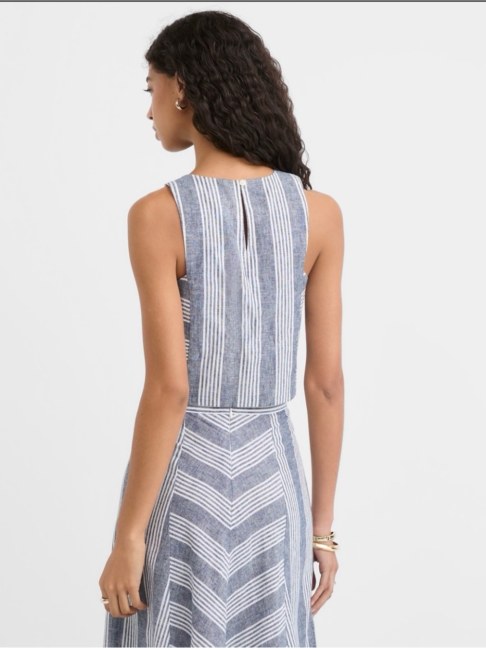 NWT! LOFT Striped Linen Cotton Shell - Picture 3 of 10
